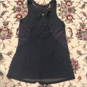 Lululemon Black Women's Tank Top with Sheer Polka Dot Mesh Back Size 6